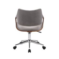 'COLT Walnut/Ash Grey Velvet Office Chair' 'COLT Walnut/Ash Grey Velvet Office Chair'