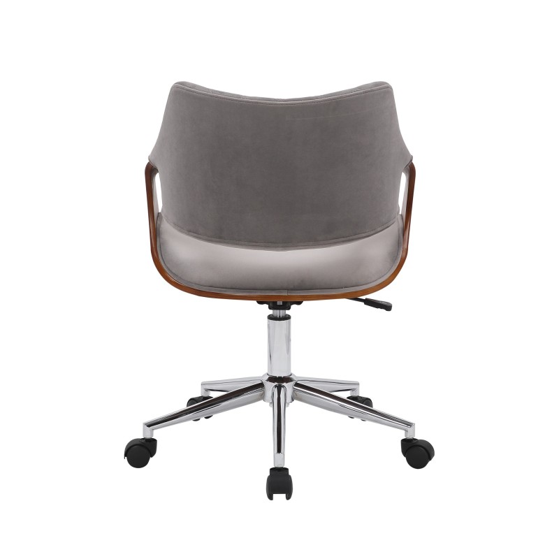 'COLT Walnut/Ash Grey Velvet Office Chair' 'COLT Walnut/Ash Grey Velvet Office Chair'