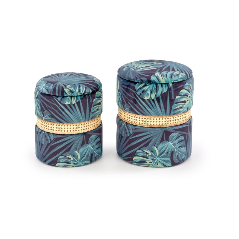 'CONGO Set of 2 Poufs, Multicolored'