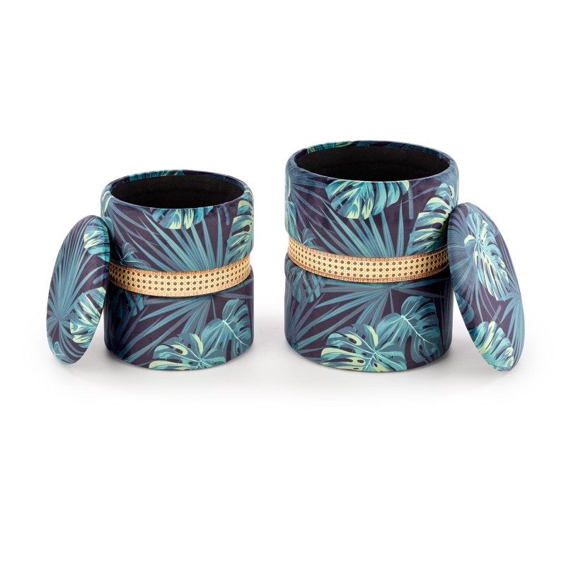'CONGO Set of 2 Poufs, Multicolored' 'CONGO Set of 2 Poufs, Multicolored'