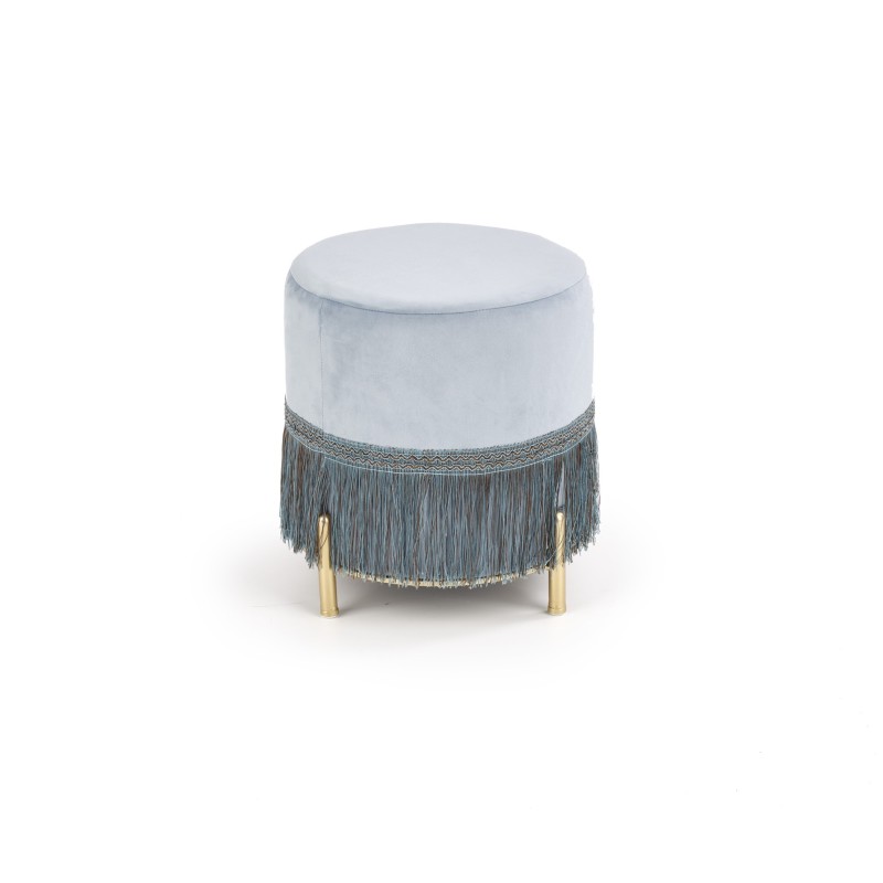 'COSBY Light Blue / Gold Pouf' 'COSBY Light Blue / Gold Pouf'