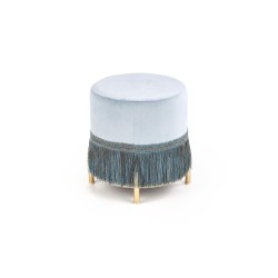 'COSBY Light Blue / Gold Pouf' 'COSBY Light Blue / Gold Pouf'