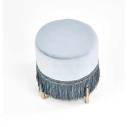 'COSBY Light Blue / Gold Pouf' 'COSBY Light Blue / Gold Pouf'