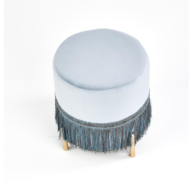 'COSBY Light Blue / Gold Pouf' 'COSBY Light Blue / Gold Pouf'
