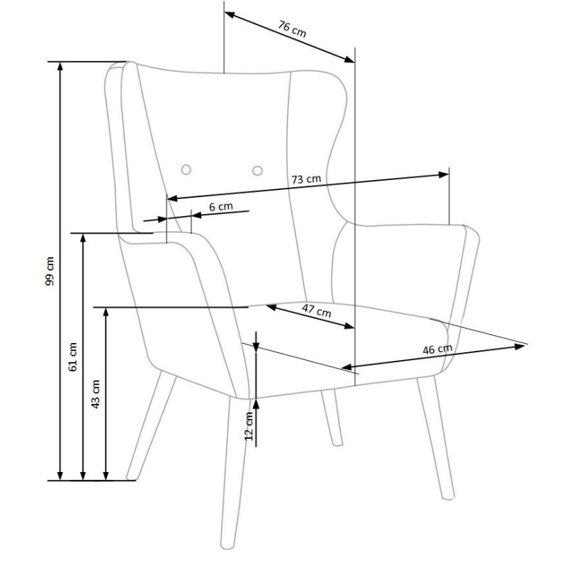 'COTTO Dark Ash Relaxation Armchair' 'COTTO Dark Ash Relaxation Armchair'