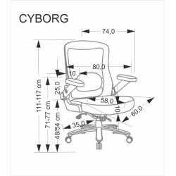 CYBORG fotel gabinetowy czarny (1p 1szt) CYBORG fotel gabinetowy czarny (1p 1szt)
