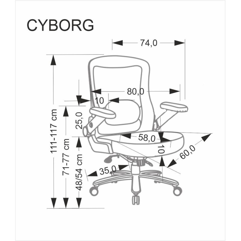 CYBORG fotel gabinetowy czarny (1p 1szt) CYBORG fotel gabinetowy czarny (1p 1szt)