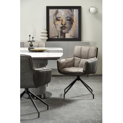 "DANCAN Extendable Table, White Marble / Ash Grey / Light Ash Grey / Black" "DANCAN Extendable Table, White Marble / Ash Grey / Light Ash Grey / Black"