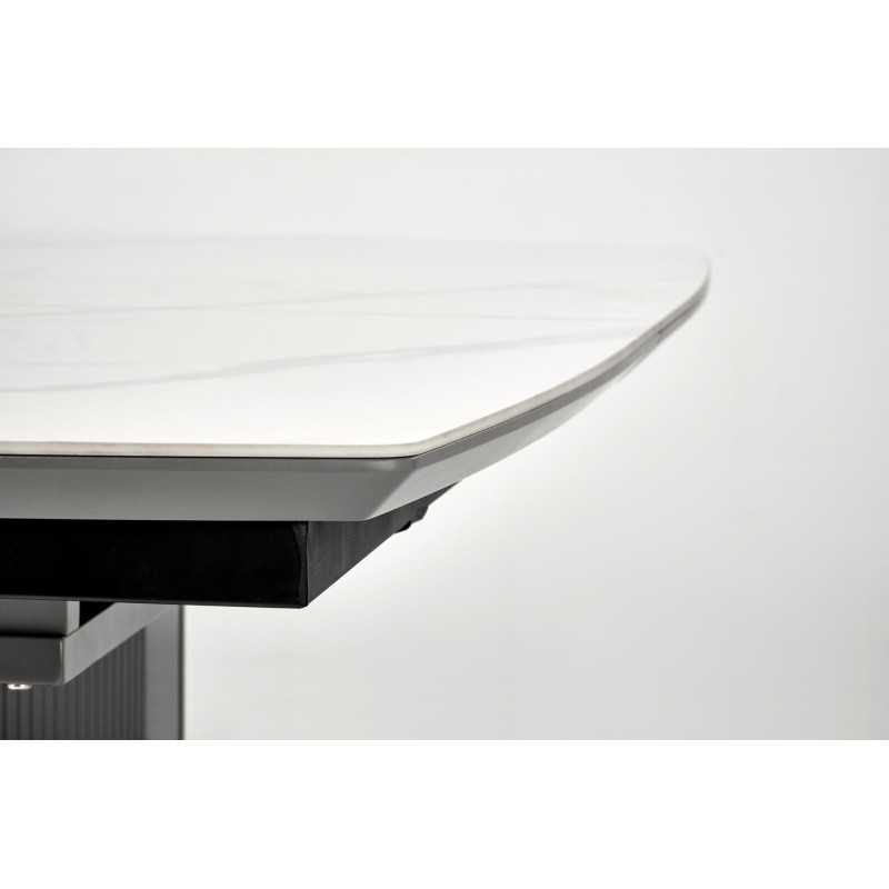 "DANCAN Extendable Table, White Marble / Ash Grey / Light Ash Grey / Black" "DANCAN Extendable Table, White Marble / Ash Grey / Light Ash Grey / Black"
