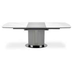 "DANCAN Extendable Table, White Marble / Ash Grey / Light Ash Grey / Black" "DANCAN Extendable Table, White Marble / Ash Grey / Light Ash Grey / Black"