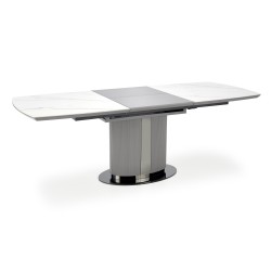 "DANCAN Extendable Table, White Marble / Ash Grey / Light Ash Grey / Black" "DANCAN Extendable Table, White Marble / Ash Grey / Light Ash Grey / Black"