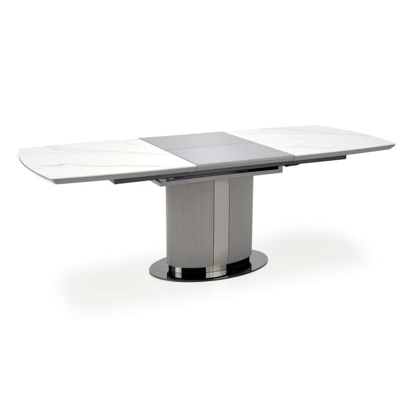 "DANCAN Extendable Table, White Marble / Ash Grey / Light Ash Grey / Black" "DANCAN Extendable Table, White Marble / Ash Grey / Light Ash Grey / Black"