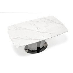 "DANCAN Extendable Table, White Marble / Ash Grey / Light Ash Grey / Black" "DANCAN Extendable Table, White Marble / Ash Grey / Light Ash Grey / Black"