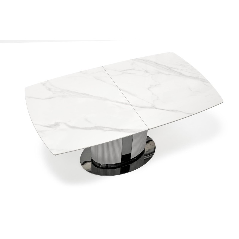 "DANCAN Extendable Table, White Marble / Ash Grey / Light Ash Grey / Black" "DANCAN Extendable Table, White Marble / Ash Grey / Light Ash Grey / Black"