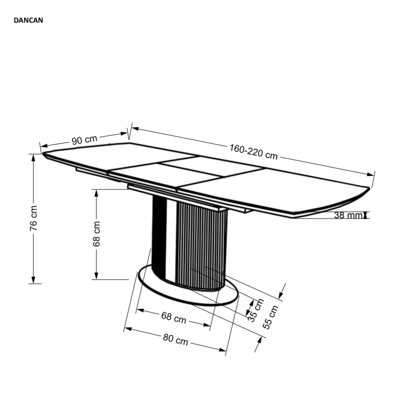 "DANCAN Extendable Table, White Marble / Ash Grey / Light Ash Grey / Black" "DANCAN Extendable Table, White Marble / Ash Grey / Light Ash Grey / Black"