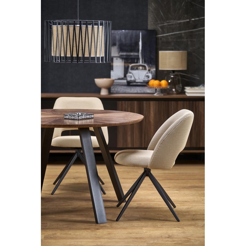 'DANILO Round Table, Walnut Top, Black Legs' 'DANILO Round Table, Walnut Top, Black Legs'