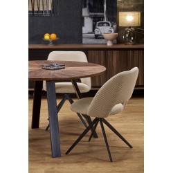'DANILO Round Table, Walnut Top, Black Legs' 'DANILO Round Table, Walnut Top, Black Legs'