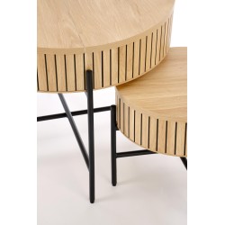 DANTE zestaw 2 ław, naturalny / czarny DANTE zestaw 2 ław, naturalny / czarny