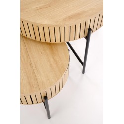 DANTE zestaw 2 ław, naturalny / czarny DANTE zestaw 2 ław, naturalny / czarny