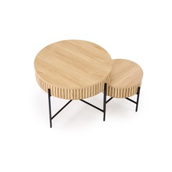 'DANTE Set of 2 Benches, Natural / Black' 'DANTE Set of 2 Benches, Natural / Black'