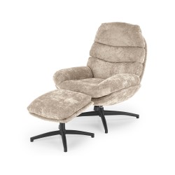 'DARIO Relaxation Armchair with Footrest and Rocking Function, Beige'