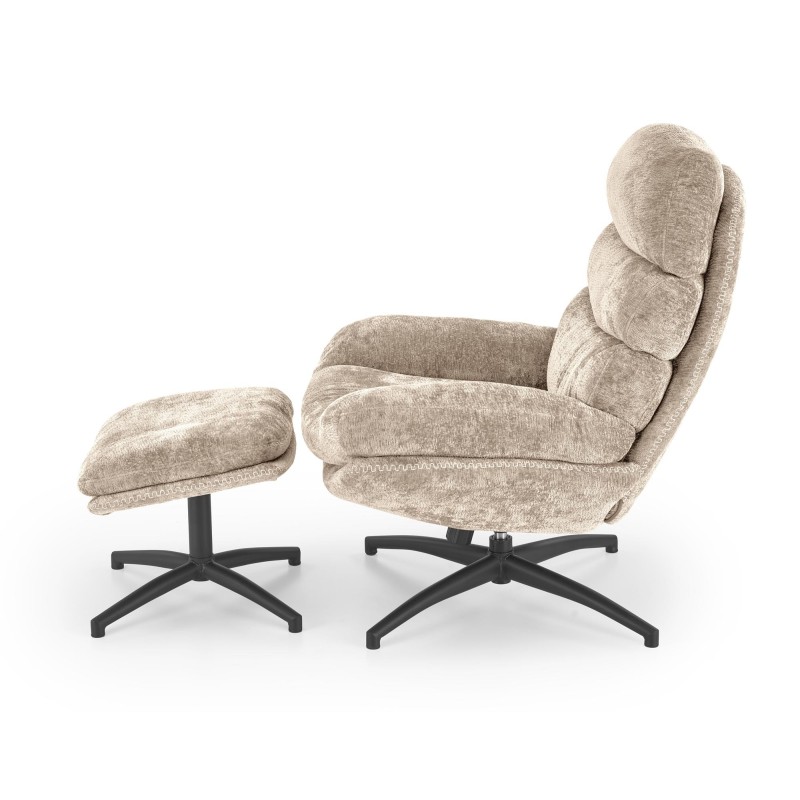 'DARIO Relaxation Armchair with Footrest and Rocking Function, Beige' 'DARIO Relaxation Armchair with Footrest and Rocking Function, Beige'
