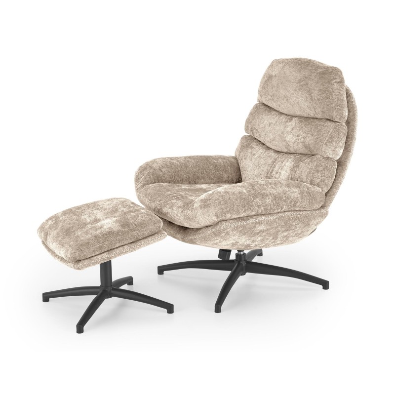 'DARIO Relaxation Armchair with Footrest and Rocking Function, Beige' 'DARIO Relaxation Armchair with Footrest and Rocking Function, Beige'