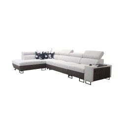 Prestige XI Maxi Corner Sofa with Sleeping Function and USB Port | Upholstered Corner Sofa Soft to the Touch, Freya 210.02 + Tau Prestige XI Maxi Corner Sofa with Sleeping Function and USB Port | Upholstered Corner Sofa Soft to the Touch, Freya 210.02 + Tau
