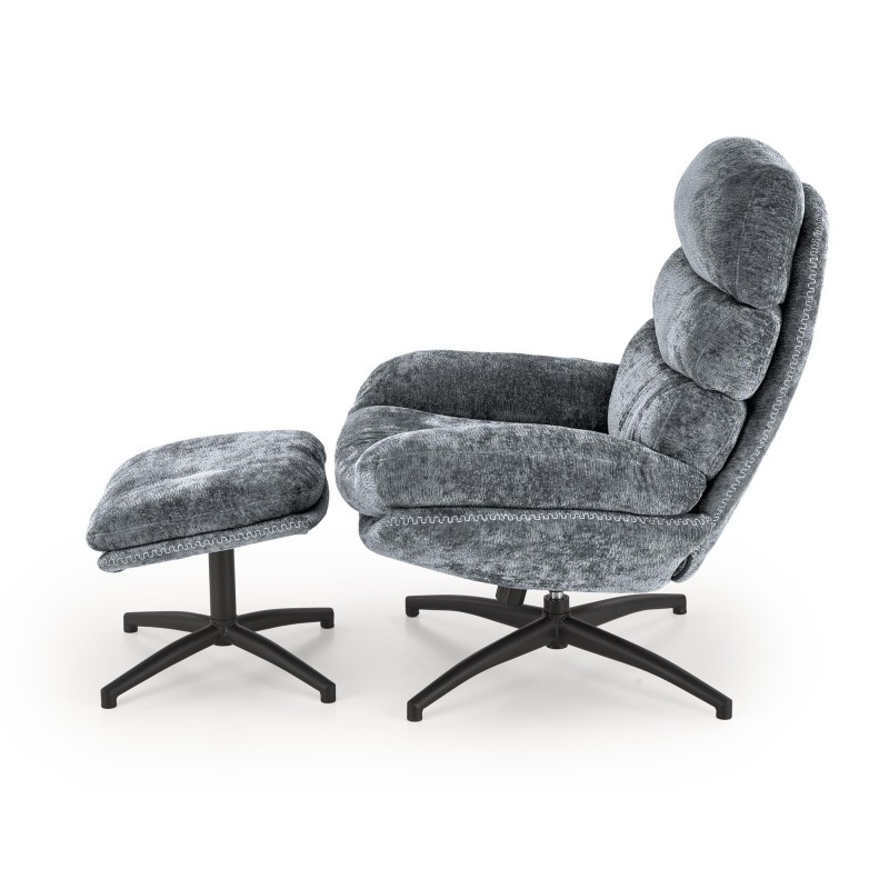 'DARIO Relaxation Armchair with Footrest and Rocking Function, Blue' 'DARIO Relaxation Armchair with Footrest and Rocking Function, Blue'