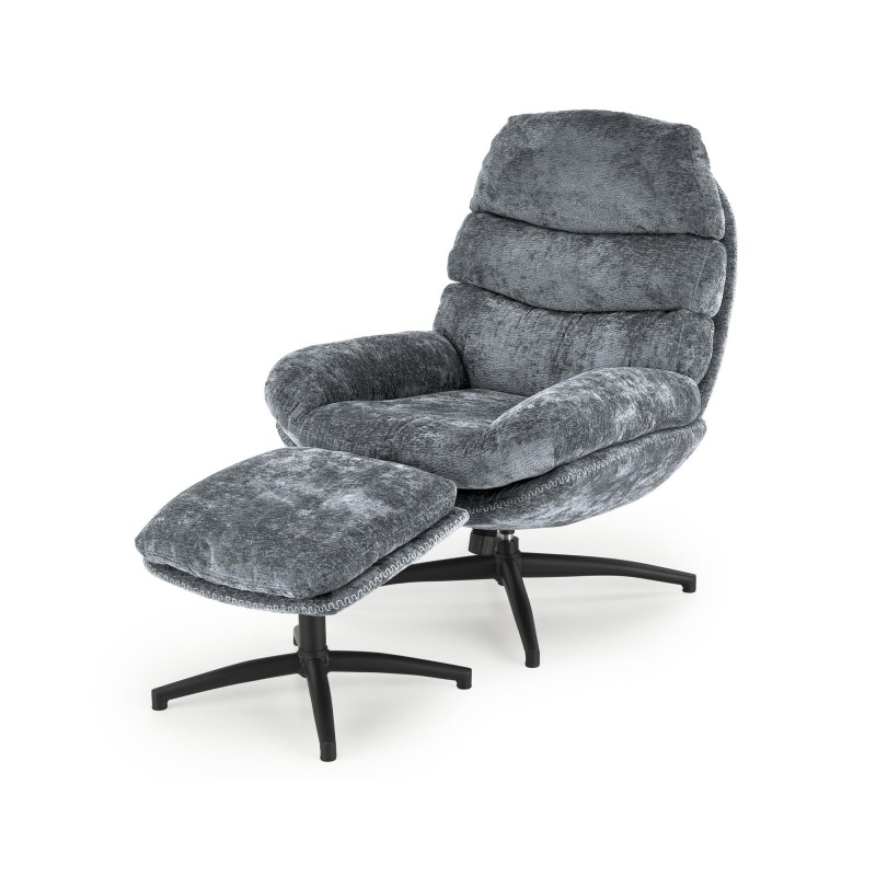 'DARIO Relaxation Armchair with Footrest and Rocking Function, Blue' 'DARIO Relaxation Armchair with Footrest and Rocking Function, Blue'