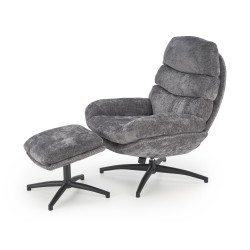 'DARIO Relaxation Armchair with Footrest and Rocking Function, Ash Grey'