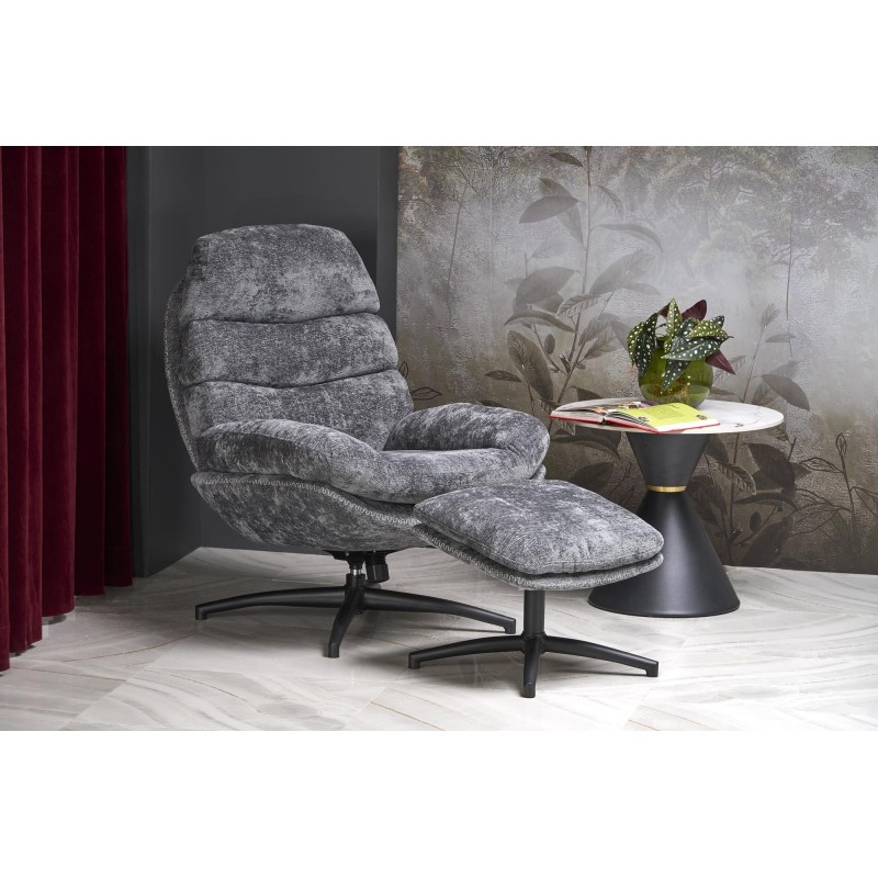 'DARIO Relaxation Armchair with Footrest and Rocking Function, Ash Grey' 'DARIO Relaxation Armchair with Footrest and Rocking Function, Ash Grey'