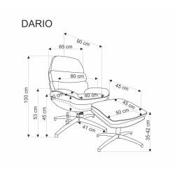'DARIO Relaxation Armchair with Footrest and Rocking Function, Ash Grey' 'DARIO Relaxation Armchair with Footrest and Rocking Function, Ash Grey'