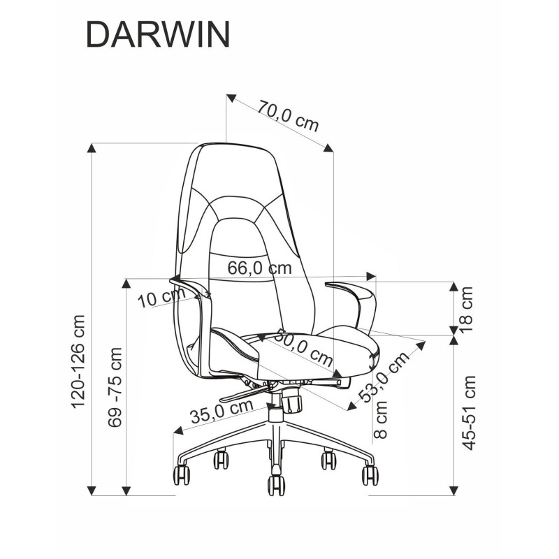 DARWIN fotel gabinetowy cappuccino (1p 1szt) DARWIN fotel gabinetowy cappuccino (1p 1szt)