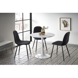 'DENVER Table, Top - White Marble, Leg - White'