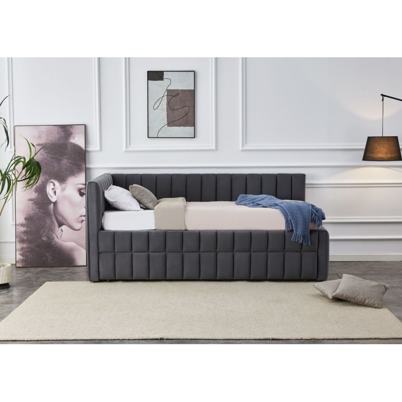 'DERBY Pull-Out Bottom Mattress Bed, Ash Grey' 'DERBY Pull-Out Bottom Mattress Bed, Ash Grey'