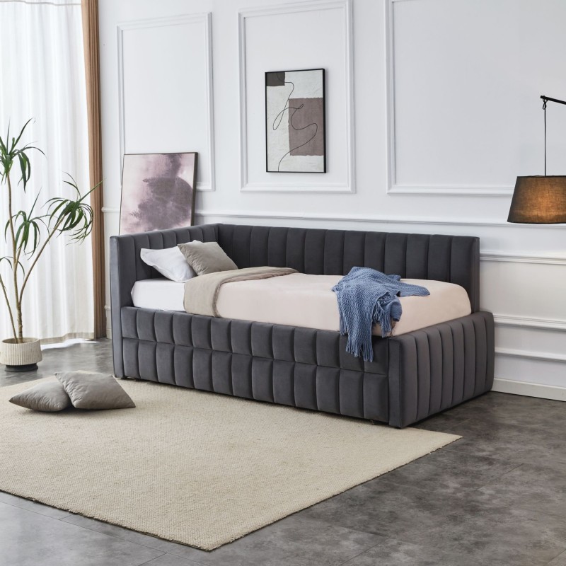 'DERBY Pull-Out Bottom Mattress Bed, Ash Grey' 'DERBY Pull-Out Bottom Mattress Bed, Ash Grey'