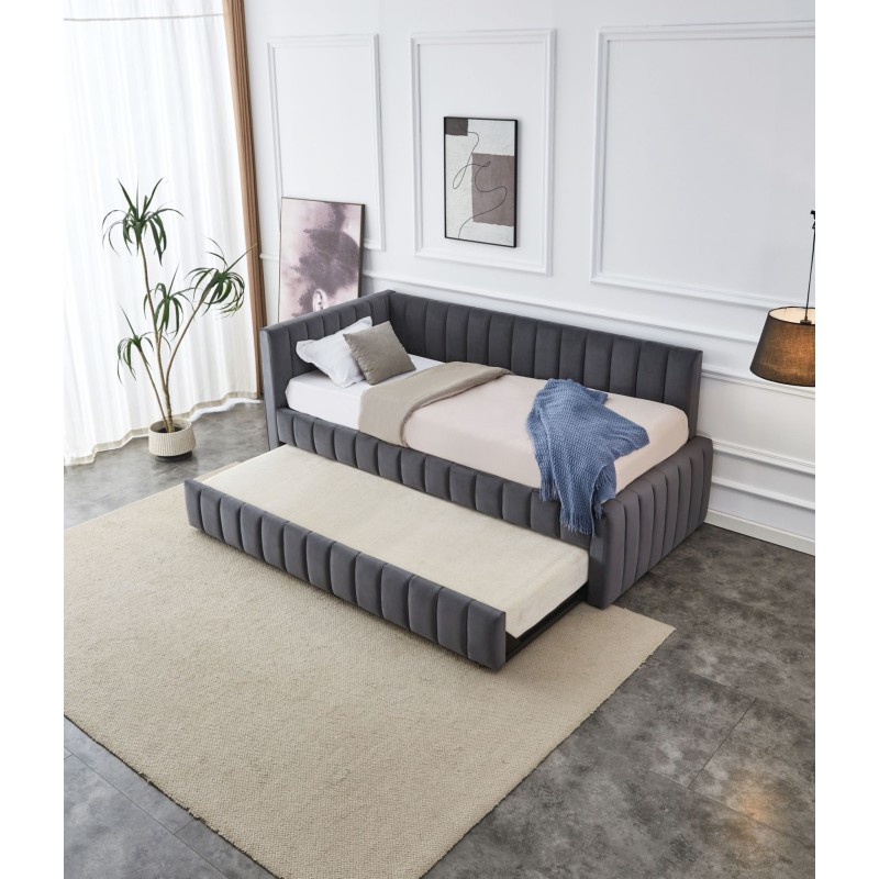 'DERBY Pull-Out Bottom Mattress Bed, Ash Grey' 'DERBY Pull-Out Bottom Mattress Bed, Ash Grey'
