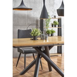 'DERRICK Extendable Table in Natural Oak / Black' 'DERRICK Extendable Table in Natural Oak / Black'