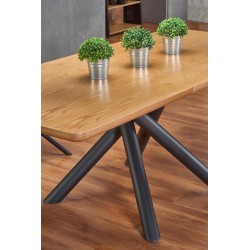 'DERRICK Extendable Table in Natural Oak / Black' 'DERRICK Extendable Table in Natural Oak / Black'