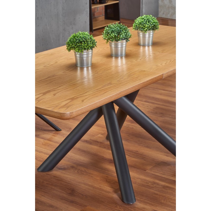 'DERRICK Extendable Table in Natural Oak / Black' 'DERRICK Extendable Table in Natural Oak / Black'