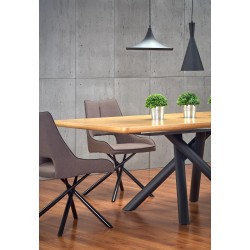 'DERRICK Extendable Table in Natural Oak / Black' 'DERRICK Extendable Table in Natural Oak / Black'
