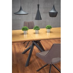 'DERRICK Extendable Table in Natural Oak / Black' 'DERRICK Extendable Table in Natural Oak / Black'