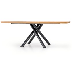 'DERRICK Extendable Table in Natural Oak / Black' 'DERRICK Extendable Table in Natural Oak / Black'