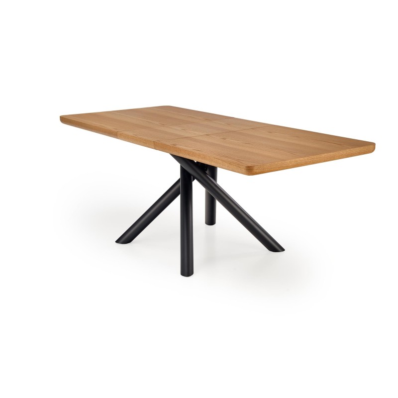 'DERRICK Extendable Table in Natural Oak / Black' 'DERRICK Extendable Table in Natural Oak / Black'