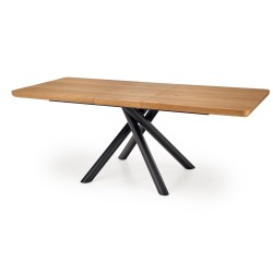 'DERRICK Extendable Table in Natural Oak / Black' 'DERRICK Extendable Table in Natural Oak / Black'