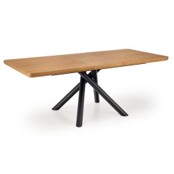 'DERRICK Extendable Table in Natural Oak / Black' 'DERRICK Extendable Table in Natural Oak / Black'