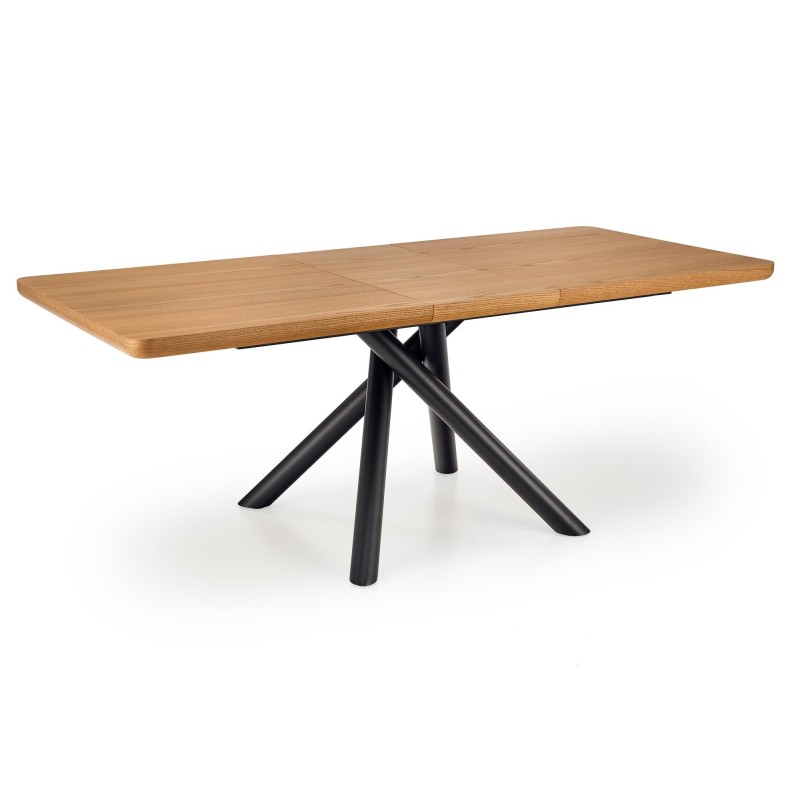 'DERRICK Extendable Table in Natural Oak / Black' 'DERRICK Extendable Table in Natural Oak / Black'