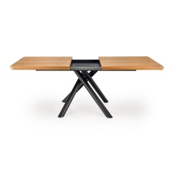 'DERRICK Extendable Table in Natural Oak / Black' 'DERRICK Extendable Table in Natural Oak / Black'