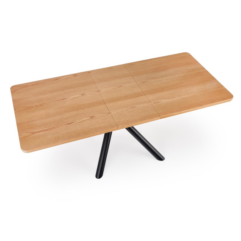 'DERRICK Extendable Table in Natural Oak / Black' 'DERRICK Extendable Table in Natural Oak / Black'